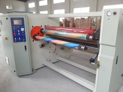 Double shaft rewinding machine